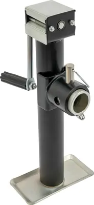 Produktbild von Anhängerstütze Stützfuß - Manuelle Seitenkurbel - Tragfähigkeit 1 t - Hub 26 cm - Q235-Stahl - Fuß 19×9,7 cm - Rohrstärke 2,5 mm - Schwarz