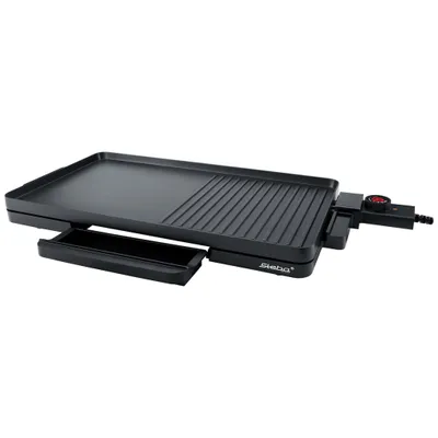Productafbeelding van Steba VG 30 Slim: Compacte barbecue tafelgrill, 2000W, extra groot grilloppervlak (48,5 x 26 cm), slechts 6 cm hoog