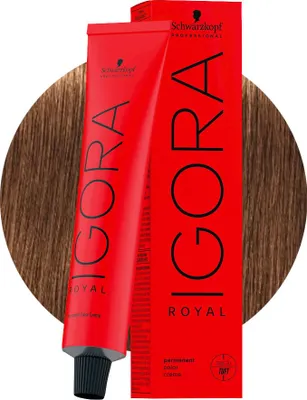 Produktbild von Schwarzkopf Igora Royal, Gelb, 7-55, Medium Blonde Gold Extra, Frauen, 60 ml, Tube