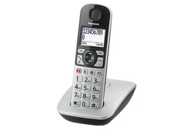Produktbild von Panasonic KX-TGE510JTS Silbernes schnurloses DECT-Telefon für ältere Menschen mit Freisprecheinrichtung