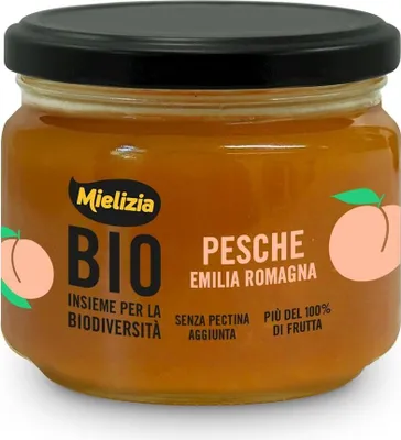 Produktbild von Pfirsichmousse  ohne Konservierungsstoffe 250g - Mielizia