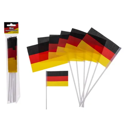 Produktbild von 6 Mini-Fahnen Deutschlandflaggen mit Kunststoffstab ca. 15 x 10 cm