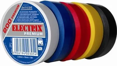 Obrázek produktu pro PVC izolační páska 0,18 mm x 19 mm x 18 m Rainbow Electrix 200 Premium 5-pack