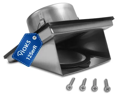 Produktbild von Außenhaube mit Rückstauklappe 125erR Edelstahl für Rund-Anschlusssystem für Dunstabzugshauben