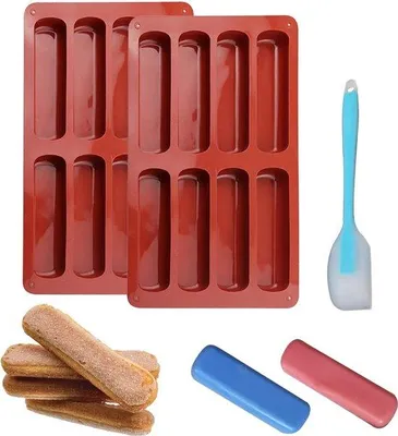 Produktbild von Silikon-Backform für Müsliriegel, Kekse, rot, 2-teilig
