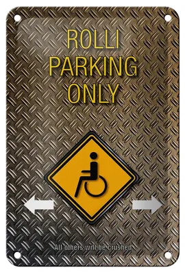Produktbild von Blechschild Spruch 12x18cm Parken Rolli parking only
