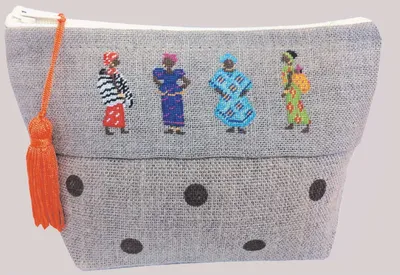 Produktbild von Le Bonheur des Dames, Stickset "African Case" für eine kleine Sticktasche, 18x11x7 cm