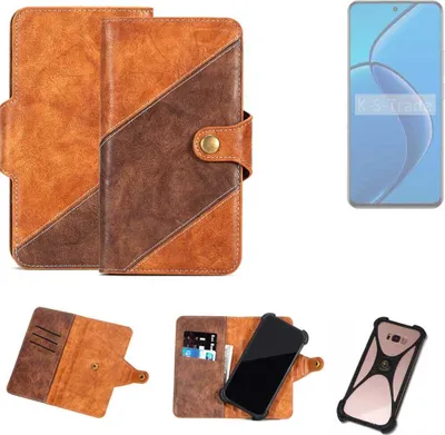 Produktbild von K-S-Trade Handyhülle Schutzhülle Bookstyle Case Wallet-Case kompatibel mit Realme 12 4G Cover Klapphülle Kantenschutz Smartphone dunkelbraun braun