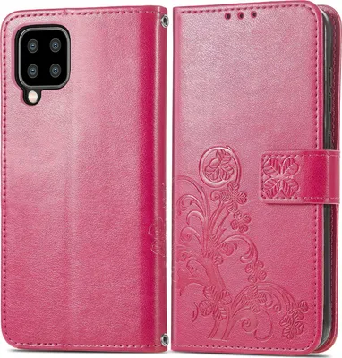 Produktbild von Mobigear Clover  Samsung Galaxy A22 5G Hülle Klapphülle Geldbörse - Magenta