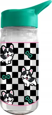 Produktbild von Wasserflasche 450 ml fr die Schule Schachbretthunde