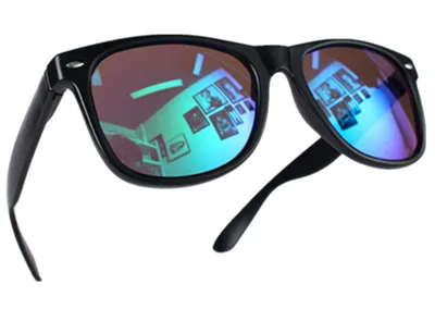 Produktbild von Nerd Sonnenbrille Schwarz Karibikblau