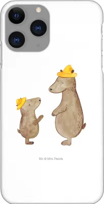 Produktbild von Mr. & Mrs. Panda Iphone 11 Pro Handyhülle Bären mit Hut - Weiß - Geschenk, Vatertag, Bär, Handy Case, Papi, Premium Kunststoff, Muttertag, Familie