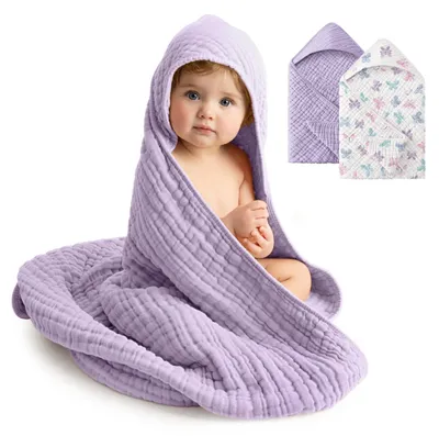 Produktbild von Kapuzenset für Baby-Badetücher aus 100% Baumwolle, 2 Stück