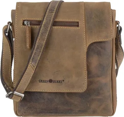 Produktbild von Greenburry Umhängetasche Leder für Damen und Herren Vintage braun Schultertasche 1650-25