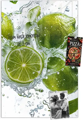 Produktbild von Magnettafel 40x60cm Pinnwand Whiteboard beschreibbar - Spritzige Limetten