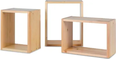 Produktbild von Homestyle4u Regal Wandregal 3er Set Hängeregal Bücherregal Holzregal Holz