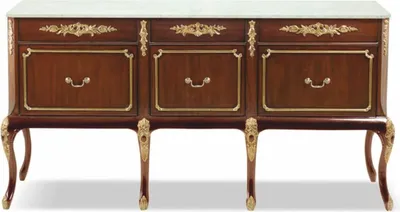 Produktbild von Casa Padrino Luxus Barock Kommode mit Marmorplatte Braun / Gold / Creme 167 cm - Barock Möbel
