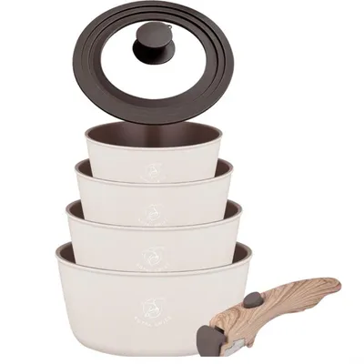 Produktbild von Topfset 6-teilig mit abnehmbaren Griffen Edelstahl Induktion Royal Swiss
