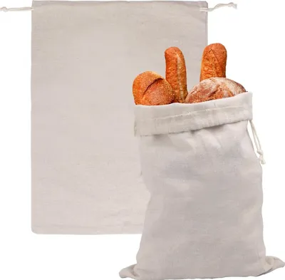 Produktbild von Leinen Brotbeutel leinen für Brotbeutel Leinen mit, 2 Pack große Brotsack Leinen stoff & Natural Cloth Brot Taschen für Lebensmittel Lagerung, hausgemachtes Brot, Sauerteig Taschen, Baguette