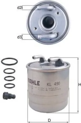 Obrázek produktu pro Palivový filtr KNECHT KL 490D