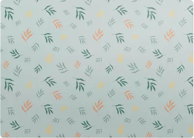Produktbild von Blätter auf pastellfarbenem Hintergrund – Bodenschutzmatte – Stuhlunterlage 140x100 cm – Rutschfest – Hartbodenmatte