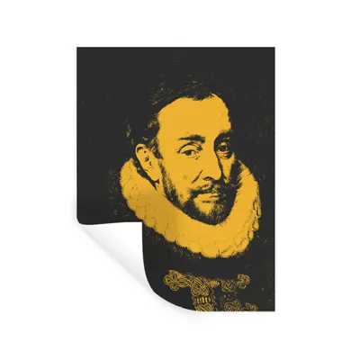 Produktbild von MuchoWow® Wandtattoo Wandsticker Wandaufkleber Wilhelm von Oranien - Adriaen Thomasz - Gelb - Schwarz 120x160 cm Selbstklebend und Repositionierbar - Wierderverwendbar - Selbstklebend