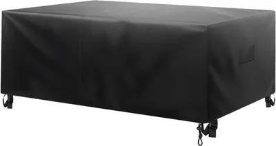 Imagen del producto de Juegos de muebles de exterior duraderos, cubierta impermeable de 420D para zonas de comedor en terrazas. Fundas rectangulares grandes con abertura de ventilación para todas las condiciones climáticas. Dimensiones: 224 x 157 x 71 cm (88 x 62 x 28 pulgadas). Color: