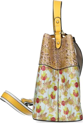 Produktbild von Laura Vita Damen Umhängetasche Handtasche Sommer Blumen Tragehenkel Altes 04, Farbe:Gelb