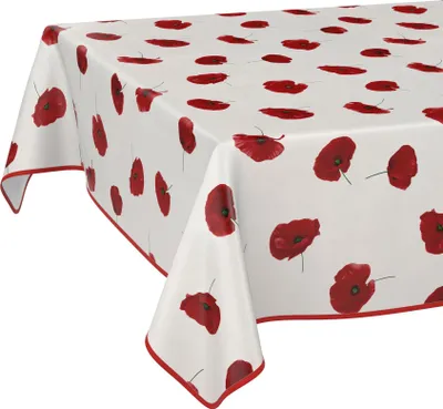 Produktbild von Tischdecke Wachstuch Blumen Weiß Robust Wasserabweisend Breite 140 cm Länge 140 cm