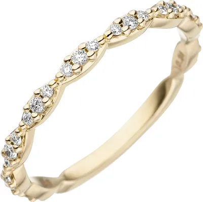 Produktbild von Gr. 50 Damen Ring 585 Gold Gelbgold 27 Diamanten Brillanten Goldring Diamantring
