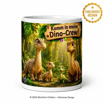 Produktbild von Dino Tasse Brachiosaurus 330 ml – Keramiktasse mit Dinosaurier-Motiv, Geschenk für Dino-Fans