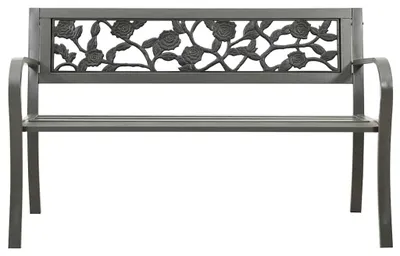 Zdjęcie produktu dla vidaXL Ławka ogrodowa 125 cm stalowo-szara