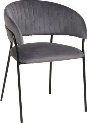 Produktbild von SalesFever Stuhl | Stoffbezug in Samt-Optik | Gestell Metall | Rückensteppung | B 55 x T 50 x H 80 cm | grau – schwarz matt