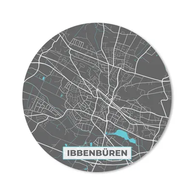 Produktbild von MuchoWow® Mauspad Mousepad Stadtplan - Karte - Deutschland - Blau - Ibbenbüren - Karte 40x40 cm - Mousepads - Maus Mat - Pad - Mausunterlage - Schreibtisch Accessoires