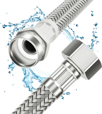 Produktbild von Flexschlauch 200 cm mit 3/8" ÜM und AG aus Edelstahl Zulaufschlauch für Sanitär
