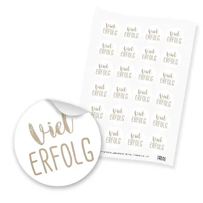 Produktbild von itenga 24x Sticker Aufkleber Viel Erfolg (Motiv 121) latte macchiato