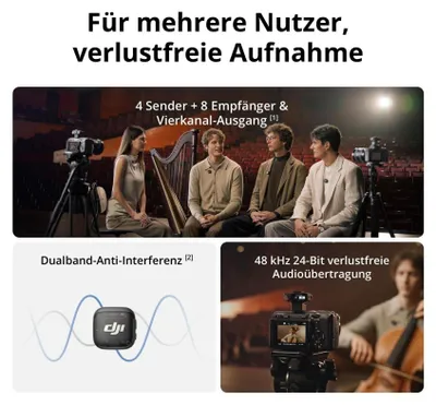 Produktbild von DJI MIC 3 (2 Sender + 1 Empfänger + Ladeschale)
