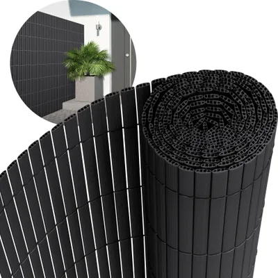 Produktbild von ECD Germany PVC Sichtschutzmatte 140x600 cm, Anthrazit, UV-beständig, Wasserdicht