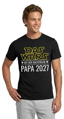 Produktbild von Spreadshirt Das Wars Mit Der Nachtruhe Papa 2027 Männer T-Shirt, XXL, Schwarz
