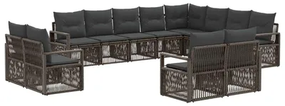 Produktbild von vidaXL Gartensofa-set 12 stk. Grau Poly-Rattan