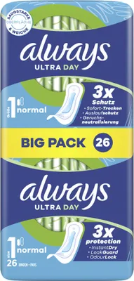 Immagine prodotto di sempre 8700216637411 sempre ultra assorbente igienico normale, BigPack, taglia 1