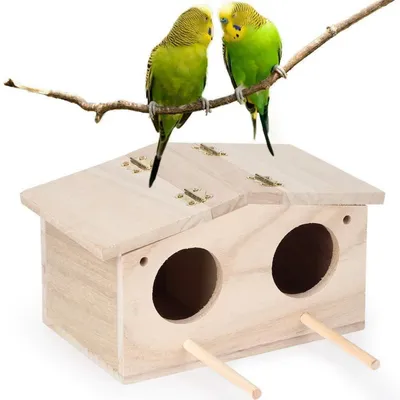 Produktbild von Hölzerner Nistkasten für Sittiche Nymphensittich Vogelhaus Brutkasten Papageien aus Platane-Holz