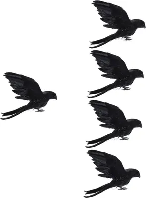 Productafbeelding van Nep Kraaien - Vogel Beeldjes - Decoratie - Realistische Vorm - 5 Stuks - Zwart