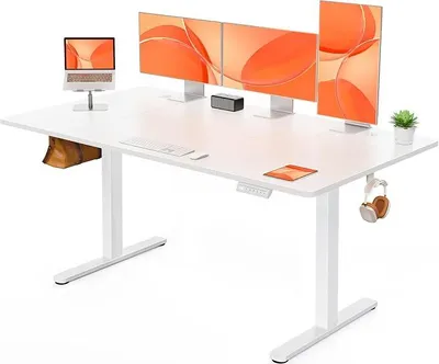 Obrázok produktu pre Elektricky nastaviteľný písací stôl, 140x70 cm, s možnosťou nastavenia výšky a 4 pamäťovými funkciami. Hrací stôl s štyridsaťročnou doskou