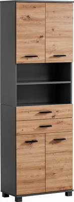 Produktbild von Hochschrank 60cm in anthrazit mit Eiche PROVIDENCE-80