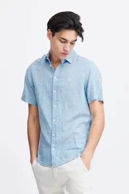 Produktbild von Casual Friday CFAksel Herren Kurzarmhemd Hemd Kentkragen aus Leinenmix Regular fit