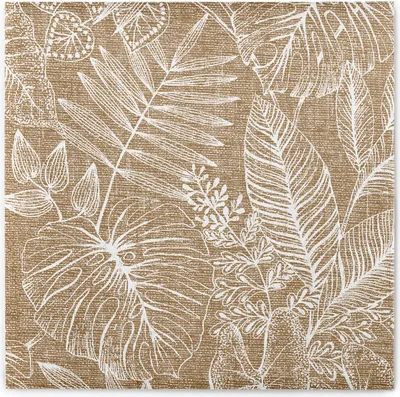 Produktbild von Airlaid Serviette Kona in Braun, 40 x 40 cm, 50 Stück - Mank - Floral Blätter Gräser