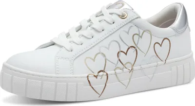 Produktbild von MARCO TOZZI Damen Sneaker mit Plateau und mehrfarbigem Herz Muster 2-23711-44, Größe:38 EU, Farbe:Gold