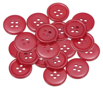 Nähknöpfe 20 Stück 18 mm rund 4-Loch rot