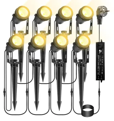 Produktbild von Gartenbeleuchtung mit Erdspießen, 8 x 3W Gartenleuchten, 2400 Lumen, IP65